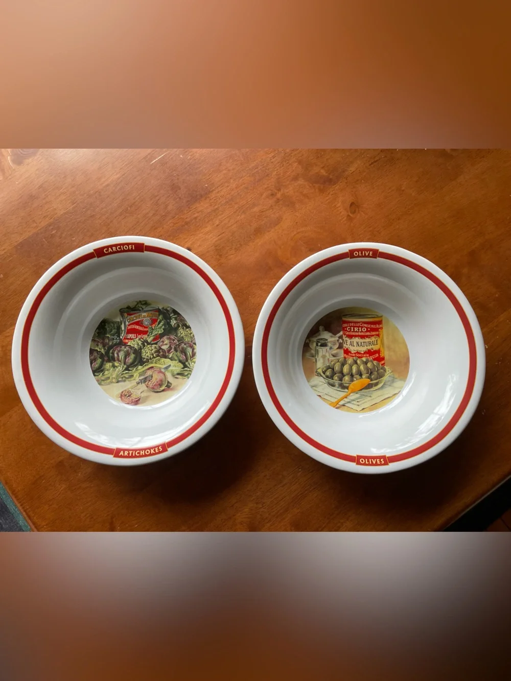 Pottery Barn PASTA RUSTICA Set Of 2 ARTICHOKES & OLIVES Pasta Serving Bowl 10